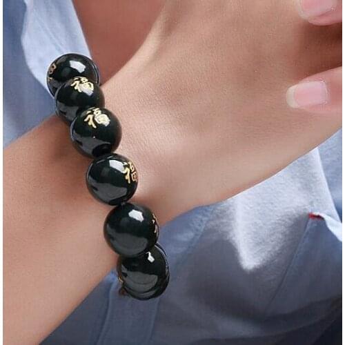 TOP Quality NaturalETIAN Nephrite Walunt Beads Bracelet Green HETIAN Nephrite Walunt Fortune Lucky Gift for Men Jewellery