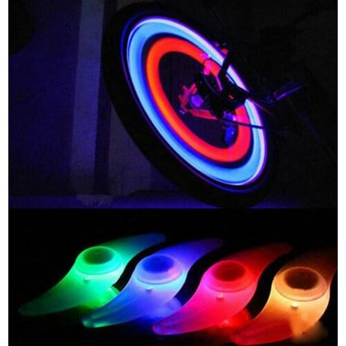 Red Fancy Bike Bicycle Cycling Colorful Spoke Durable Long Lasting Convenient Wire Tire Tyre Wheel LED Bright Light Safety Lamp