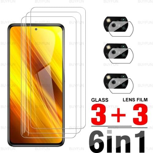 6in1 Camera Lens Film For Xiaomi Poco X3 Pro NFC GT HD Front Tempered Glass screen protector on for pocophone poko m3 pro f3
