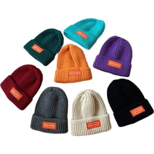 Winter Women Chunky thickened warm Knitted hat Beanie Skullies Caps Outdoor Letter Stripped Skullcap Curled Patch Gorros