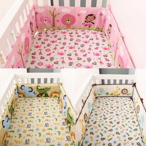 4 Pieces Baby Surrounding Crib Bumpers Guard Pad Infant Bed Circumference Protection Soft Cotton Bumpers For Children