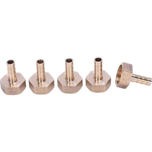 5 pieces 8mm hose barb 1/2 inch PT thread brass connector coupler