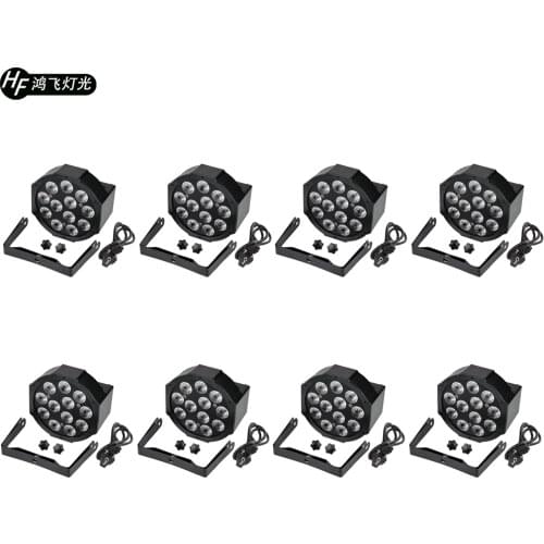 4pcs/lot 12x18W 6in1 led par lights rgbwa+uv 6in1 led flat par light dmx512 IN/OUT plug professional stage dyed lights