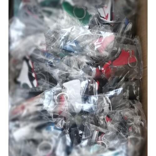 FREE SHIPPING BY DHL 1000pcs/lot New Mixed Styles Sneaker Keychains PVC Sneaker Keyrings Shoe Gifts