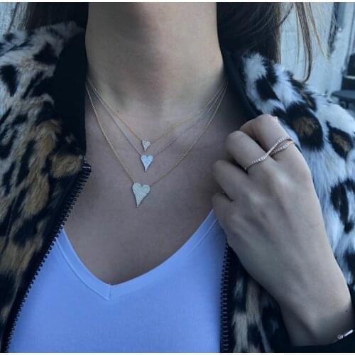 Free shipping fashion jewelry Romantic peach love heart chain pendant necklaces multi shiny jewel For Lovers Men Women Gift