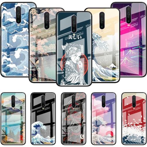 Glass Case For Samsung Galaxy S20 FE S10 S9 S8 Plus Note 20 Ultra 10 Lite 9 8 Tempered Phone Cover Capas Japan Style Art Japan