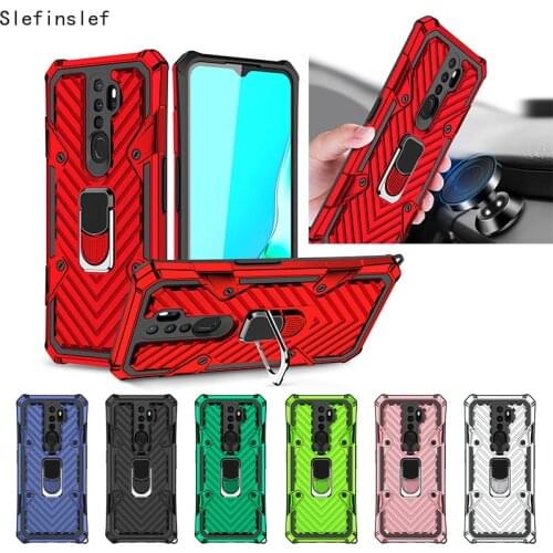 For OPPO Realme 5 6i 5i 5S 6 C15 A5 A9 2020 A31 A8 A52 A72 A92 A5S A12 A11K Case Luxury Armor Car Holder Ring Back Phone Cover