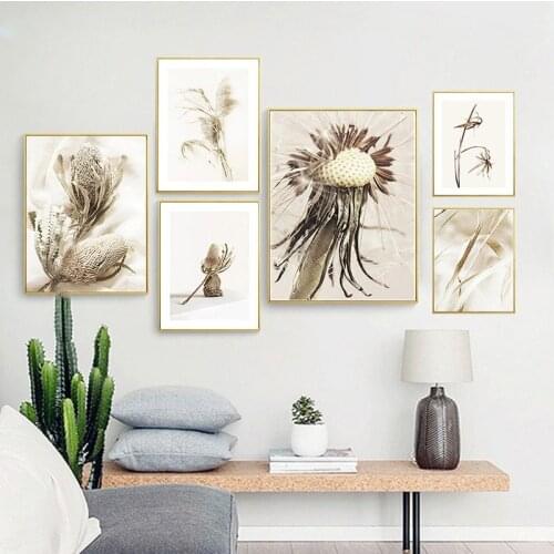Scandinavian Nature Plant Flower Canvas Painting Nordic Poster Landscape Botanical Print Wall Art Picture Home Decoration