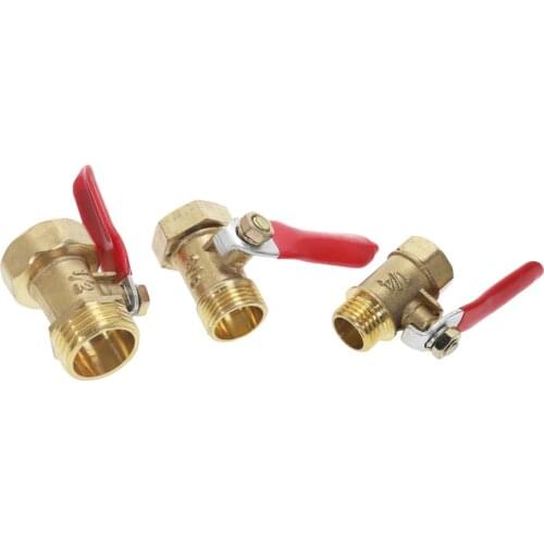 Brass Ball Valve 1/8" 1/4'' 3/8'' 1/2'' Female/Male Thread Ball Valve Connector Joint Copper Pipe Fitting Coupler Adapter