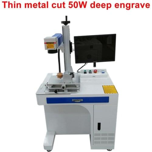 Raycus Split 20w fiber laser marking machine for jewelry metal silver ring inside and outside mark with rotary