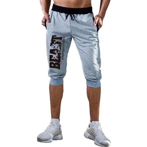 2019 Hot-Selling Summer New Mans Shorts Casual Shorts Fashion 3/4 BEAST print Sweatpants Fitness Short Jogger M-3XL