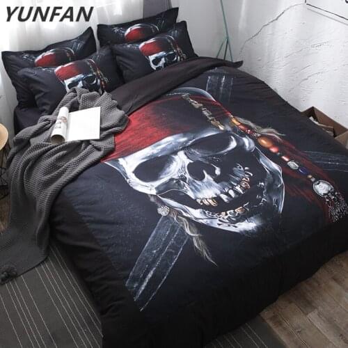 3d Pirate Fashion trend Bedding Sets black bedclothes soft duvet cover quilt cover pillow cases Comfortable BeddingOutlet