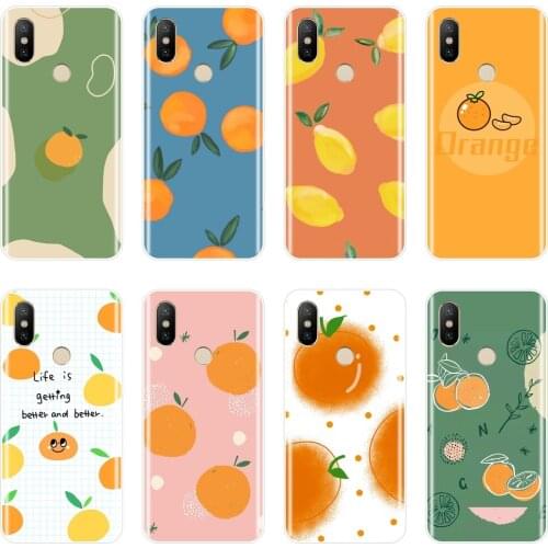 Lemon Orange Yellow Pink Soft Back Cover For Xiaomi Mi A1 A2 8 SE Lite Phone Case Silicone For Xiaomi Mi 5 5C 5S 5X 6 6X Plus