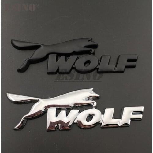 3D Wolf Racing Car Trunk Zinc Alloy Emblem Rear Body Tailgate Accessories Adhesive Styling Badge for Ford Focus ST Mustang GT