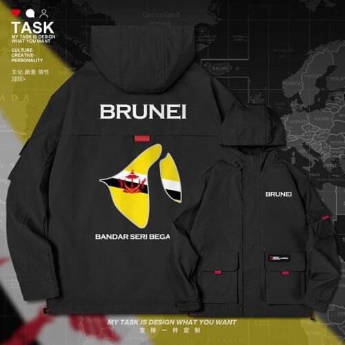 Nation of Brunei BRN Bruneian men jacket hooded map nation flag printed long sleeve new coat top clothing mens autumn clothes