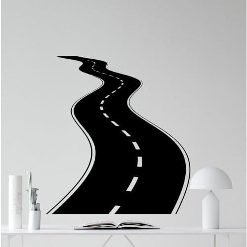 Highway wall decals tire track highway way garage wall vinyl stickers decoration home office living room stylish decorations ck3