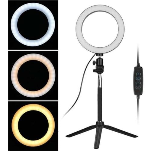 New Photography LED Selfie Ring Light Dimmable LED Ring Light Tripod Phone Video Light Lamp 5pcs A Set Ring Fill Light For Live