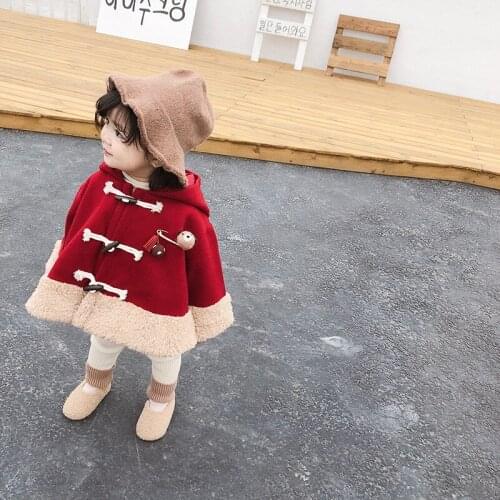 Girls woolen coat new autumn and winter fashion childrens warm cotton coat girl thickened childrens casual jacket jacket