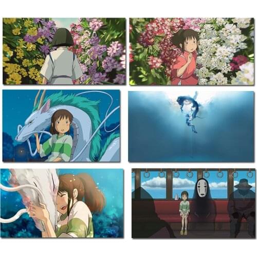 Hayao Miyazaki Japanese Movie Spirited Away Canvas Painting Anime Poster Printmaking Wall Art Picture Living Room Decoration