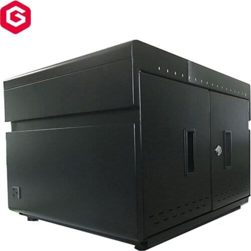 Custom logo 16 Ports Tablet and Laptop Computer Charging Station Sheetmetal Tablet sync Timer Charging Cart