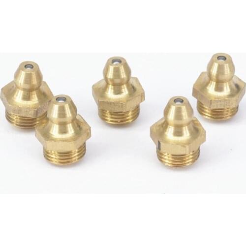 10PCS 1/8" BSPP/BSPT Male Straight Brass Grease Zerk Nipple Fitting For Grease Gun Machine Tool Accessories