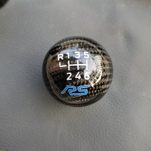 QDPATRICK 6 Speeds Carbon fiber car Gearshift knob fitting for Ford Fiesta Focus RS ST model