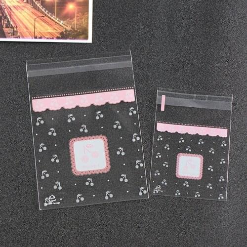 Cherry blossoms Cookie Bag Self Adhesive Non-toxic Wedding Gift Bags Plastic Cellophane Bakery Supplies Candy Bags Transparent