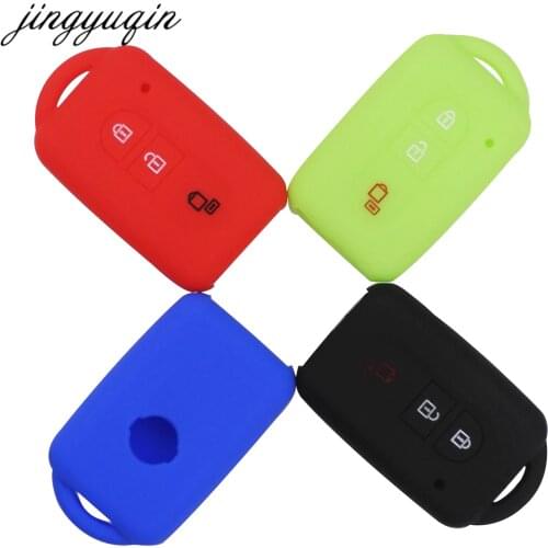 Jingyuqin Car Key Silicone FOB Case Cover Skin Protect For Nissan Duke MICRA QASHQAI JUKE X-Trail NAVARA Remote keyless