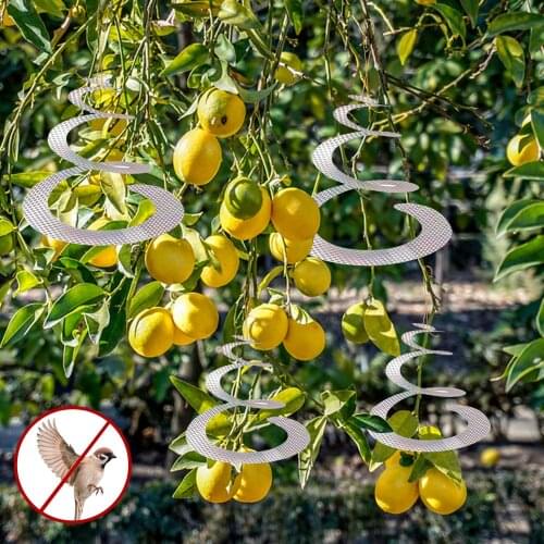 Bird Repellent Spiral Reflectors with Reflective Scare Discs Garden Decorative Bird Deterrent Device to Scare Birds Away