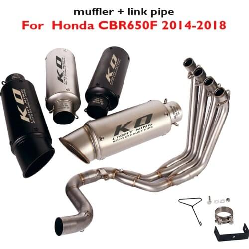 Motorcycle Exhaust System Escape Muffler Silencer Front Header Connect Link Tube for Honda CBR650F 2014-2018
