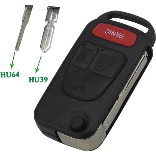 Bilchave 10pcs 4 Buttons HU39/HU64 Blade Flip Remote Car Shell Case Replacement Fob For Benz A C E S ML AMG SLK For Mercedes