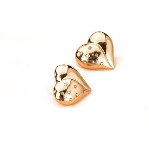 Fashion crystal 3D Heart love Valentines Day Stud Earrings for Women