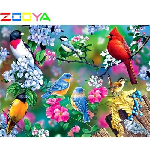 ZOOYA New Arrival Full Drill 5d Diamond Painting Birds Diamond Embroidery Flowers Animal Diamond Mosaic Home Decor