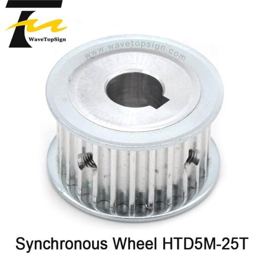 WaveTopSign Gear Pulley Synchronous Wheel 5M-25T Pulley Tooth25 Hole Dia.14mm Belt Width 21mm with Keyway 5x2.5mm