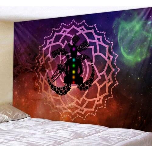 Starry Night Galaxy Decor Psychedelic Tapestry Wall Hanging Indian Mandala Tapestry Hippie Yoga Chakra Tapestries Boho Wall Clot