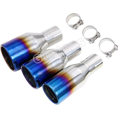 1 piece car accessories 304 Stainless Steel burnt blue Exhaust Pipe Muffler Tips for Audi VW Golf BMW Toyota Honda