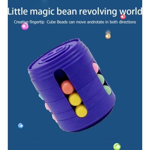 1PC Anti-Stress Rotating Magical Bean Cube Fingertip Adults Kids Stress Relief Toy Funny Educational Breakthrough Creative Game