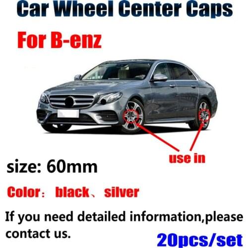 20pcs 60mm black silver car Wheel center Hub Caps rim Covers For Mercedes Benz A B C CLA CLS G M R Accessories