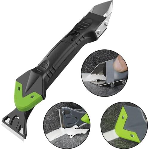5 in1 Silicone Remover Metal Blade Glass Glue Scraper Smooth Squeegee Caulking Agent Shoveling Glue Hand Tool Set Accessories