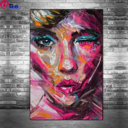 5d Diy Diamond embroidery full square round drill 3d cross stitch mosaic diamond painting Abstract Woman Face home decor