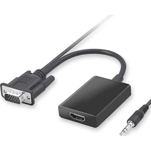 BL VGA Male to HDMI Female Converter Adapter with USB Cable for Computer Projector Easy To Install No Need To Set Up