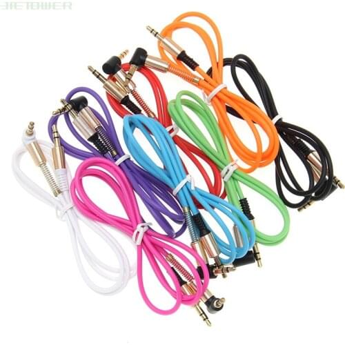 3.5mm Jack Audio Cable 3.5mm Male to Male 90 Degree Right Angle Car Aux Auxiliary Audio Cable Cord for Phone PC 300pcs/lot