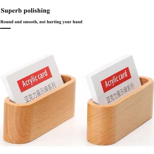 Wooden Business Card Holder Table Card Display Storage Box Name Card Holder Case Office Supplies