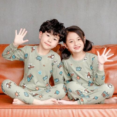 Baby Kids Pajamas Sets Cotton Boys Sleepwear Suit Winter Girls Pajamas Long Sleeve Pijamas Tops+Pants 2pcs Children Clothing