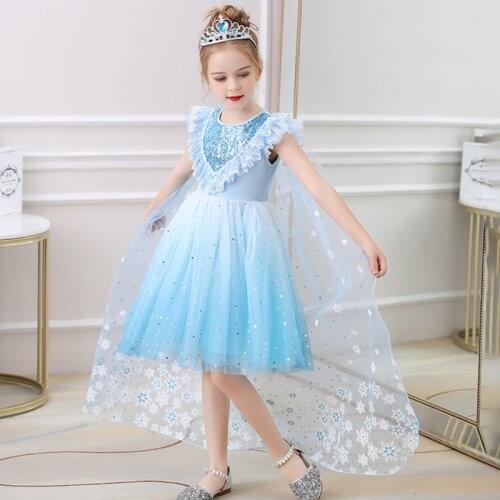 Little Girls Princess Costum Dress Aqua Blue Sequin Girls Dress Lace Tutu Toddler Girls Birthday Party Outfits Sleeveless Mid 3t