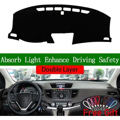 Double Layer Car Stickers For Honda CRV 2012 2013 2014 2015 2016 Dashboard Cover Car Accessories Interior Anti-UV Car Decals