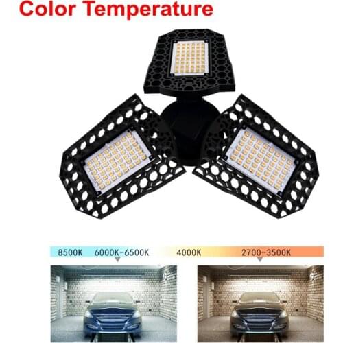 E26/E27 108/126/144 LED Garage Light 3000K/6000K Deformation Folding Ceiling Light High Bay Light For Garage Workshop Warehouse