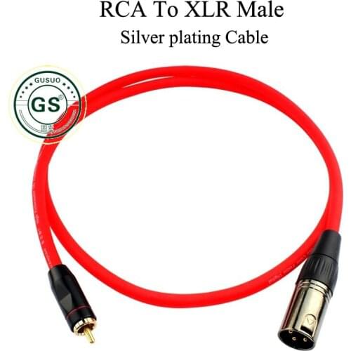 GUSUO Silver plating Cable RCA to XLR 3P Male Female Cable Audio Stereo Speaker Headphone Microphone 0.5M-30M