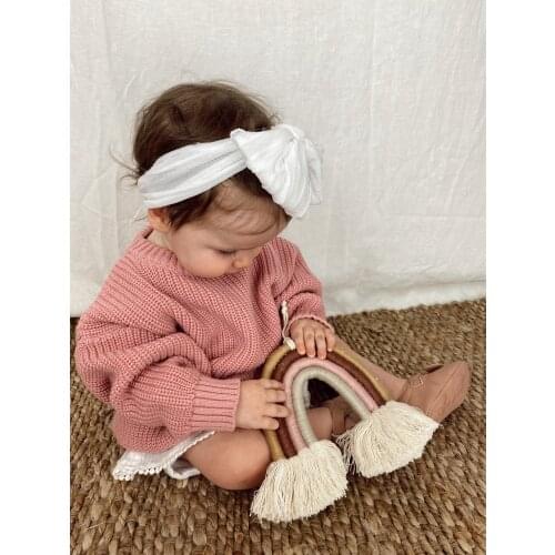 Ins Pop Style Newborn Baby Girl Clothes Boys Clothes Knitted Fashion Winter Cotton Solid Toddler Sweaters