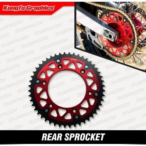 KUNGFU GRAPHICS Aluminum & Steel Red Stealth Sprocket 48T for CR CRF XR 125 150 230 250 500 450 400 650 R (Chain Size 520)